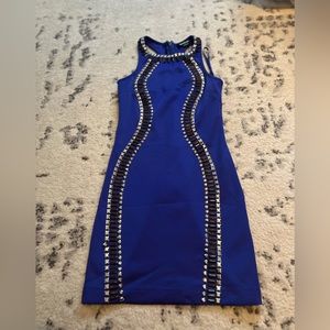 Bebe cobalt blue beaded dress size small, medium